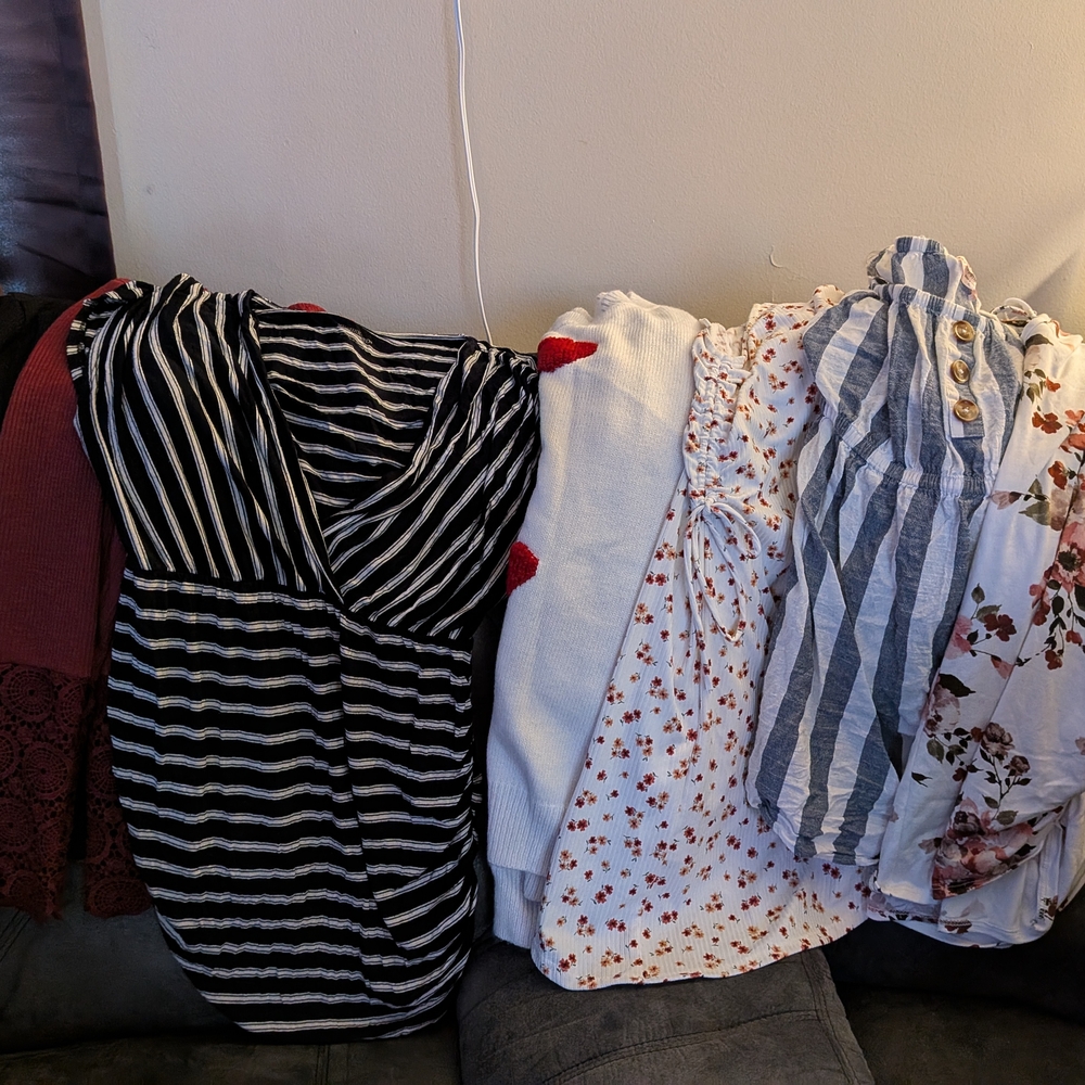 Striped and Floral Maternity Tops Collection